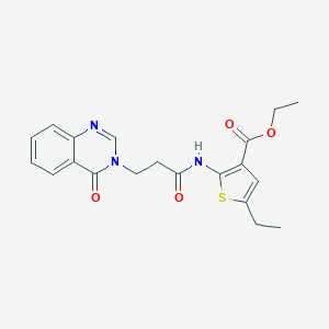 molecular formula C20H21N3O4S B278697 ethyl 5-ethyl-2-{[3-(4-oxoquinazolin-3(4H)-yl)propanoyl]amino}thiophene-3-carboxylate 