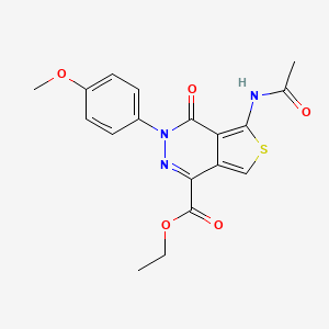 molecular formula C18H17N3O5S B2786970 Ethyl 5-acetamido-3-(4-methoxyphenyl)-4-oxo-3,4-dihydrothieno[3,4-d]pyridazine-1-carboxylate CAS No. 129811-92-3