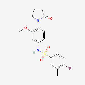 4-fluoro-N-(3-methoxy-4-(2-oxopyrrolidin-1-yl)phenyl)-3-methylbenzenesulfonamide