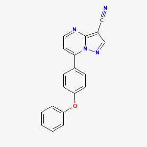 molecular formula C19H12N4O B2786988 7-(4-Phenoxyphenyl)pyrazolo[1,5-a]pyrimidine-3-carbonitrile CAS No. 320417-19-4