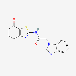 molecular formula C16H14N4O2S B2786989 2-(1H-benzo[d]imidazol-1-yl)-N-(7-oxo-4,5,6,7-tetrahydrobenzo[d]thiazol-2-yl)acetamide CAS No. 1207000-84-7