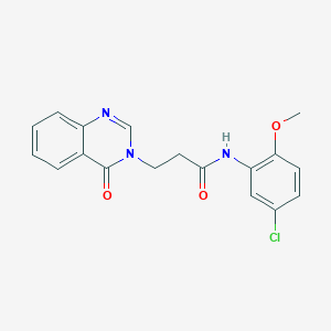 molecular formula C18H16ClN3O3 B278699 N-(5-chloro-2-methoxyphenyl)-3-(4-oxo-3(4H)-quinazolinyl)propanamide 