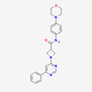 molecular formula C24H25N5O2 B2786992 N-(4-morpholinophenyl)-1-(6-phenylpyrimidin-4-yl)azetidine-3-carboxamide CAS No. 2034619-23-1