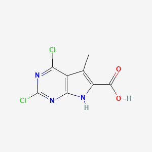2,4-dichloro-5-methyl-7H-pyrrolo[2,3-d]pyrimidine-6-carboxylic acid
