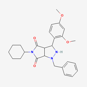 1-benzyl-5-cyclohexyl-3-(2,4-dimethoxyphenyl)tetrahydropyrrolo[3,4-c]pyrazole-4,6(1H,5H)-dione