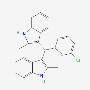 molecular formula C25H21ClN2 B2787003 3-[(3-chlorophenyl)-(2-methyl-1H-indol-3-yl)methyl]-2-methyl-1H-indole CAS No. 618406-81-8