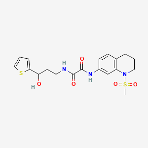 N1-(3-hydroxy-3-(thiophen-2-yl)propyl)-N2-(1-(methylsulfonyl)-1,2,3,4-tetrahydroquinolin-7-yl)oxalamide
