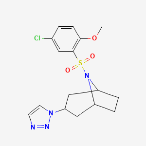 molecular formula C16H19ClN4O3S B2787007 8-(5-chloro-2-methoxybenzenesulfonyl)-3-(1H-1,2,3-triazol-1-yl)-8-azabicyclo[3.2.1]octane CAS No. 2178771-23-6