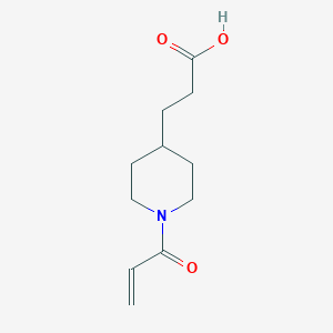 molecular formula C11H17NO3 B2787015 3-(1-Prop-2-enoylpiperidin-4-yl)propanoic acid CAS No. 1248227-28-2