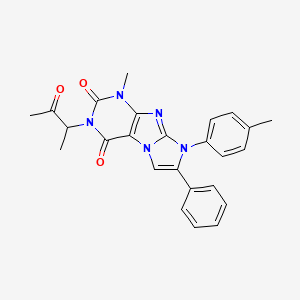 molecular formula C25H23N5O3 B2787018 1-methyl-3-(3-oxobutan-2-yl)-7-phenyl-8-(p-tolyl)-1H-imidazo[2,1-f]purine-2,4(3H,8H)-dione CAS No. 896293-03-1