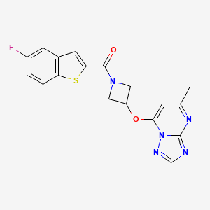 1-(5-Fluoro-1-benzothiophene-2-carbonyl)-3-({5-methyl-[1,2,4]triazolo[1,5-a]pyrimidin-7-yl}oxy)azetidine