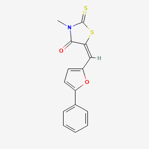 (5E)-3-methyl-5-[(5-phenylfuran-2-yl)methylidene]-2-sulfanylidene-1,3-thiazolidin-4-one