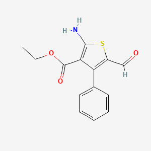 molecular formula C14H13NO3S B2787029 Ethyl 2-amino-5-formyl-4-phenylthiophene-3-carboxylate CAS No. 380353-79-7