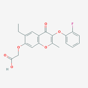 molecular formula C20H17FO6 B2787030 2-((6-乙基-3-(2-氟苯氧)-2-甲基-4-氧代-4H-香豆素-7-基氧基)乙酸 CAS No. 328019-09-6