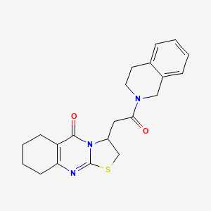 molecular formula C21H23N3O2S B2787038 3-(2-(3,4-二氢异喹啉-2(1H)-基)-2-氧代乙基)-6,7,8,9-四氢-2H-噻唑并[2,3-b]喹唑啉-5(3H)-酮 CAS No. 1021024-80-5