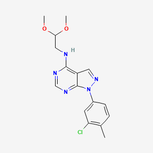 1-(3-chloro-4-methylphenyl)-N-(2,2-dimethoxyethyl)-1H-pyrazolo[3,4-d]pyrimidin-4-amine