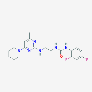 1-(2,4-Difluorophenyl)-3-(2-((4-methyl-6-(piperidin-1-yl)pyrimidin-2-yl)amino)ethyl)urea