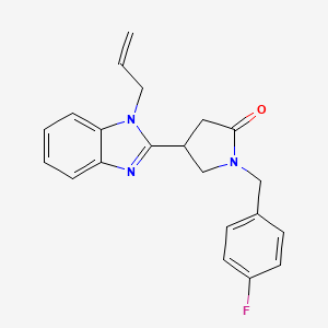 molecular formula C21H20FN3O B2787061 4-(1-allyl-1H-benzimidazol-2-yl)-1-(4-fluorobenzyl)pyrrolidin-2-one CAS No. 890642-35-0