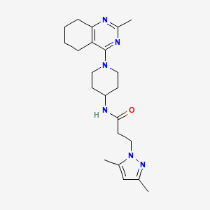 molecular formula C22H32N6O B2787066 3-(3,5-dimethyl-1H-pyrazol-1-yl)-N-(1-(2-methyl-5,6,7,8-tetrahydroquinazolin-4-yl)piperidin-4-yl)propanamide CAS No. 2034412-09-2