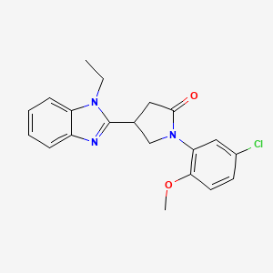 molecular formula C20H20ClN3O2 B2787067 1-(5-chloro-2-methoxyphenyl)-4-(1-ethyl-1H-benzimidazol-2-yl)pyrrolidin-2-one CAS No. 847397-45-9
