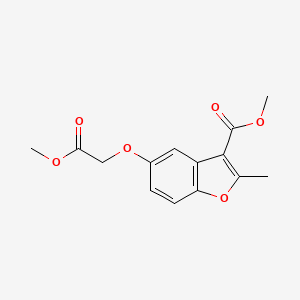 molecular formula C14H14O6 B2787071 Methyl 5-(2-methoxy-2-oxoethoxy)-2-methyl-1-benzofuran-3-carboxylate CAS No. 300556-69-8