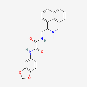 molecular formula C23H23N3O4 B2787075 N1-(benzo[d][1,3]dioxol-5-yl)-N2-(2-(dimethylamino)-2-(naphthalen-1-yl)ethyl)oxalamide CAS No. 941977-03-3