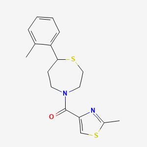molecular formula C17H20N2OS2 B2787086 (2-Methylthiazol-4-yl)(7-(o-tolyl)-1,4-thiazepan-4-yl)methanone CAS No. 1705882-69-4
