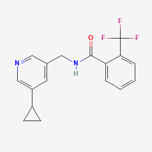 molecular formula C17H15F3N2O B2787087 N-((5-cyclopropylpyridin-3-yl)methyl)-2-(trifluoromethyl)benzamide CAS No. 2034569-06-5