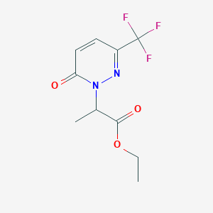 molecular formula C10H11F3N2O3 B2787091 Ethyl 2-[6-oxo-3-(trifluoromethyl)pyridazin-1-yl]propanoate CAS No. 2415503-97-6