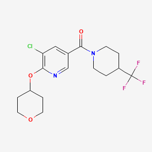 (5-chloro-6-((tetrahydro-2H-pyran-4-yl)oxy)pyridin-3-yl)(4-(trifluoromethyl)piperidin-1-yl)methanone