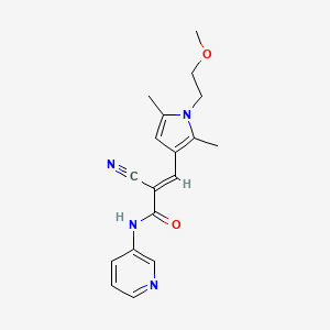 (E)-2-cyano-3-[1-(2-methoxyethyl)-2,5-dimethylpyrrol-3-yl]-N-pyridin-3-ylprop-2-enamide