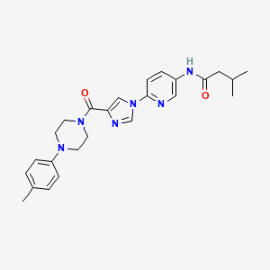 molecular formula C25H30N6O2 B2787111 3-methyl-N-[6-(4-{[4-(4-methylphenyl)piperazin-1-yl]carbonyl}-1H-imidazol-1-yl)pyridin-3-yl]butanamide CAS No. 1251635-04-7