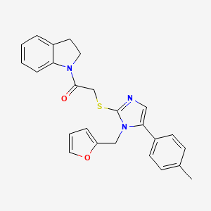molecular formula C25H23N3O2S B2787116 2-((1-(furan-2-ylmethyl)-5-(p-tolyl)-1H-imidazol-2-yl)thio)-1-(indolin-1-yl)ethanone CAS No. 1207012-44-9