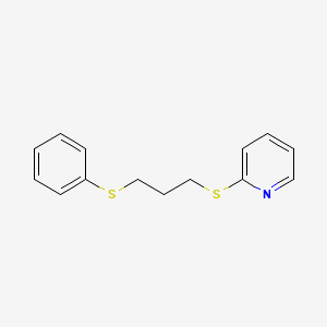 molecular formula C14H15NS2 B2787122 2-(3-Phenylsulfanylpropylsulfanyl)pyridine CAS No. 339011-09-5