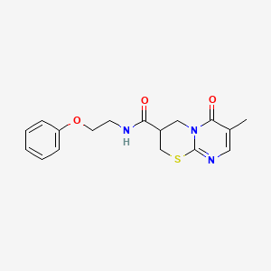 molecular formula C17H19N3O3S B2787123 7-methyl-6-oxo-N-(2-phenoxyethyl)-2,3,4,6-tetrahydropyrimido[2,1-b][1,3]thiazine-3-carboxamide CAS No. 1396865-89-6