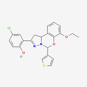 4-chloro-2-(7-ethoxy-5-(thiophen-3-yl)-5,10b-dihydro-1H-benzo[e]pyrazolo[1,5-c][1,3]oxazin-2-yl)phenol