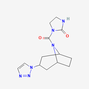 1-[3-(1H-1,2,3-triazol-1-yl)-8-azabicyclo[3.2.1]octane-8-carbonyl]imidazolidin-2-one
