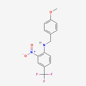 molecular formula C15H13F3N2O3 B2787130 N-(4-Methoxybenzyl)-2-nitro-4-(trifluoromethyl)aniline CAS No. 150493-77-9