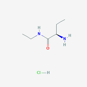 molecular formula C6H15ClN2O B2787137 (2R)-2-Amino-N-ethylbutanamide;hydrochloride CAS No. 2343964-48-5