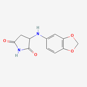 molecular formula C11H10N2O4 B2787141 3-(1,3-Benzodioxol-5-ylamino)pyrrolidine-2,5-dione CAS No. 1008268-25-4