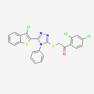 2-((5-(3-chlorobenzo[b]thiophen-2-yl)-4-phenyl-4H-1,2,4-triazol-3-yl)thio)-1-(2,4-dichlorophenyl)ethanone