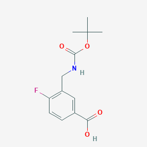 molecular formula C13H16FNO4 B2787144 3-(((tert-Butoxycarbonyl)amino)methyl)-4-fluorobenzoic acid CAS No. 1780994-55-9