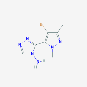molecular formula C7H9BrN6 B2787148 3-(4-bromo-1,3-dimethyl-1H-pyrazol-5-yl)-4H-1,2,4-triazol-4-amine CAS No. 2092646-44-9