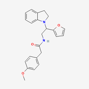 N-(2-(furan-2-yl)-2-(indolin-1-yl)ethyl)-2-(4-methoxyphenyl)acetamide