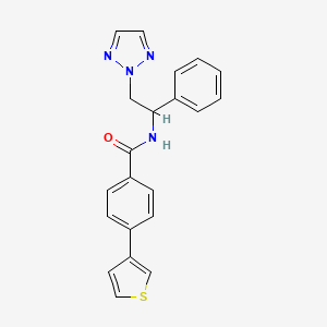 N-(1-phenyl-2-(2H-1,2,3-triazol-2-yl)ethyl)-4-(thiophen-3-yl)benzamide