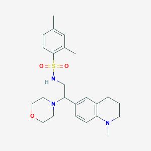 molecular formula C24H33N3O3S B2787164 2,4-dimethyl-N-(2-(1-methyl-1,2,3,4-tetrahydroquinolin-6-yl)-2-morpholinoethyl)benzenesulfonamide CAS No. 946342-69-4