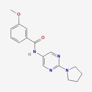 molecular formula C16H18N4O2 B2787174 3-methoxy-N-(2-pyrrolidin-1-ylpyrimidin-5-yl)benzamide CAS No. 1358021-78-9
