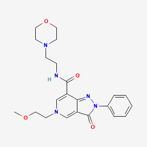 molecular formula C22H27N5O4 B2787182 5-(2-methoxyethyl)-N-(2-morpholinoethyl)-3-oxo-2-phenyl-3,5-dihydro-2H-pyrazolo[4,3-c]pyridine-7-carboxamide CAS No. 921882-17-9