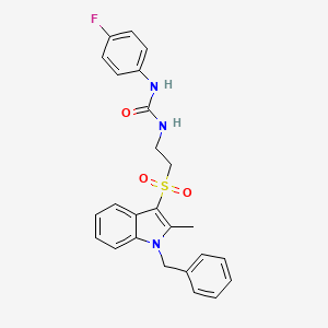 1-(2-((1-benzyl-2-methyl-1H-indol-3-yl)sulfonyl)ethyl)-3-(4-fluorophenyl)urea
