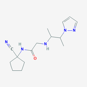 molecular formula C15H23N5O B2787185 N-(1-cyanocyclopentyl)-2-{[3-(1H-pyrazol-1-yl)butan-2-yl]amino}acetamide CAS No. 1384590-61-7